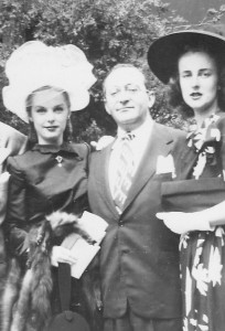 Jane, Monte and Jane's sister Evelyn during the couple’s wedding reception at the Logan Inn in 1945. 